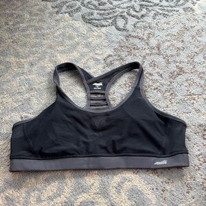 Avia Ladder Back Sports Bra Black Gray XL